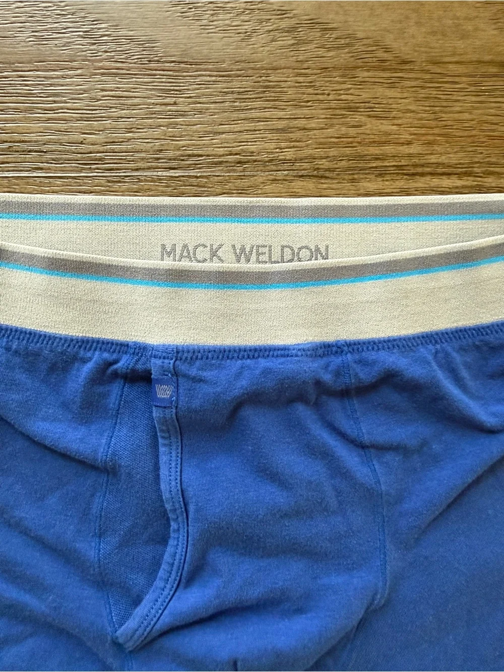 Mack Weldon Royal Blue Men's Boxer Briefs with White Waistband